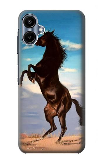 S0934 Sauvage Black Horse Etui Coque Housse pour Samsung Galaxy A06