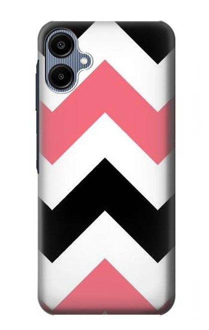 S1849 Rose Noir Chevron Zigzag Etui Coque Housse pour Samsung Galaxy A06