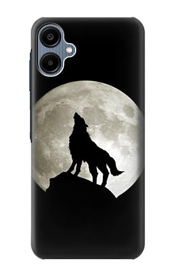 S1981 Loup hurlant à la lune Etui Coque Housse pour Samsung Galaxy A06