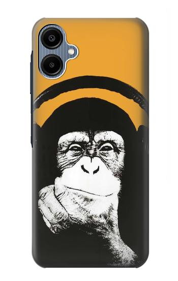 S2324 Singe drôle avec casque Pop Musique Etui Coque Housse pour Samsung Galaxy A06