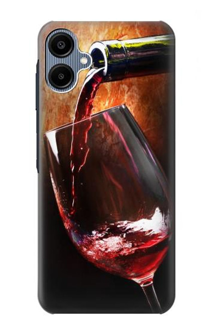 S2396 Rouge Bouteille de vin et le verre Etui Coque Housse pour Samsung Galaxy A06