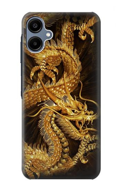 S2804 Dragon d'or imprimé chinois Etui Coque Housse pour Samsung Galaxy A06