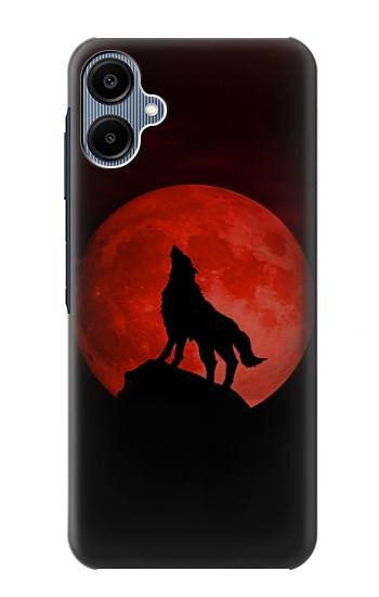 S2955 Loup Hurlant Rouge Lune Etui Coque Housse pour Samsung Galaxy A06