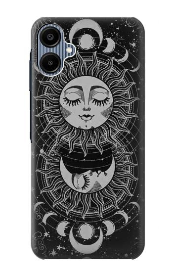 S3854 Visage de soleil mystique Croissant de lune Etui Coque Housse pour Samsung Galaxy A06