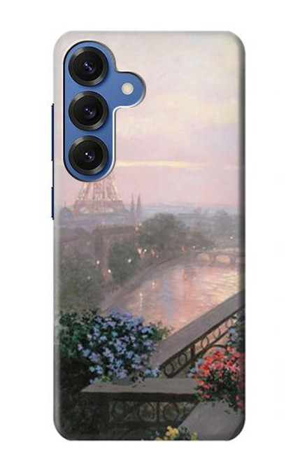 S1443 Terrasse à Paris Eifel Etui Coque Housse pour Samsung Galaxy S25