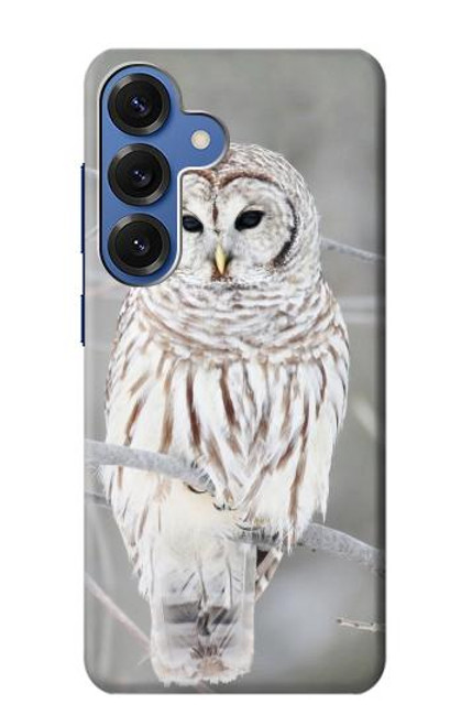 S1566 Milou Blanc Chouette Chouette Etui Coque Housse pour Samsung Galaxy S25