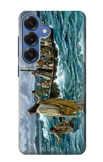 S1722 Jésus marcher sur la mer Etui Coque Housse pour Samsung Galaxy S25