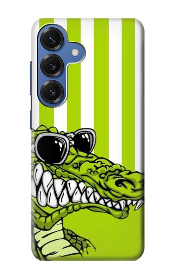 S2323 Crocodile vert drôle d'alligator Etui Coque Housse pour Samsung Galaxy S25