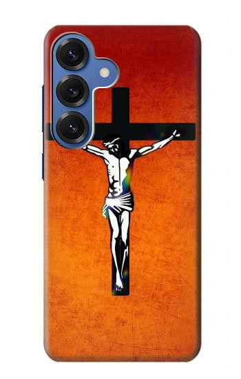 S2421 Jésus-Christ sur la croix Etui Coque Housse pour Samsung Galaxy S25