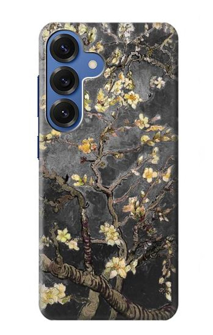 S2664 Noir Fleur Amandier Van Gogh Etui Coque Housse pour Samsung Galaxy S25