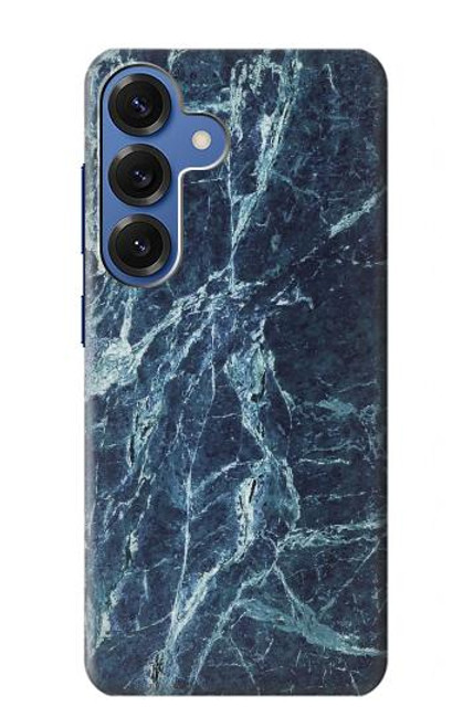 S2799 Lumière Bleu Marbre Pierre Imprimé Graphique Etui Coque Housse pour Samsung Galaxy S25
