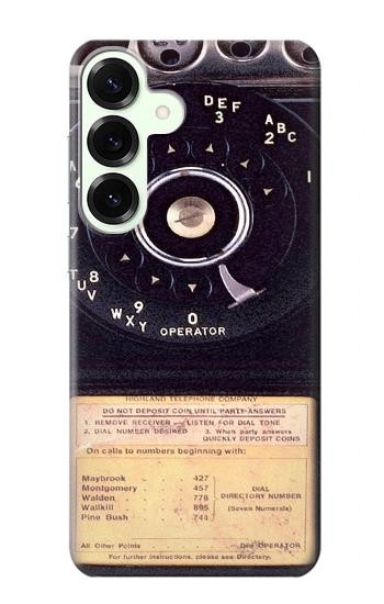 S0086 Vintage téléphone Etui Coque Housse pour Samsung Galaxy S25 Plus