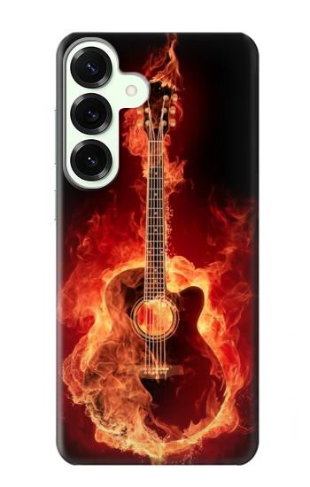S0415 Graver guitare feu Etui Coque Housse pour Samsung Galaxy S25 Plus