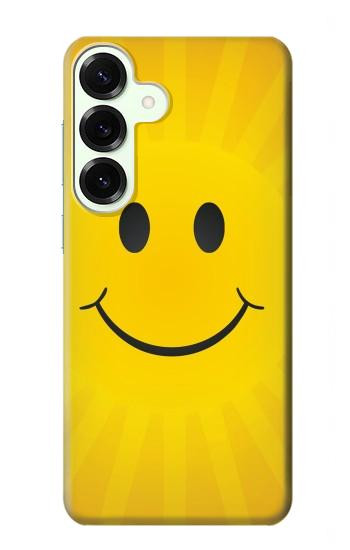 S1146 Sourire Soleil Jaune Etui Coque Housse pour Samsung Galaxy S25 Plus