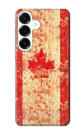 S1603 Drapeau du Canada Vieux Millésime Etui Coque Housse pour Samsung Galaxy S25 Plus