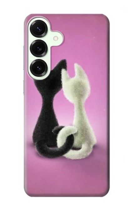 S1832 Chat d'amour Etui Coque Housse pour Samsung Galaxy S25 Plus