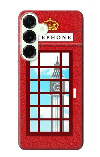 S2059 Angleterre britannique Cabine téléphonique Minimaliste Etui Coque Housse pour Samsung Galaxy S25 Plus
