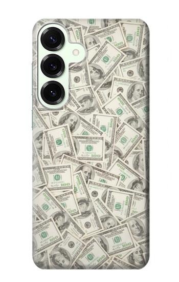 S2077 Billets Dollar argent Etui Coque Housse pour Samsung Galaxy S25 Plus