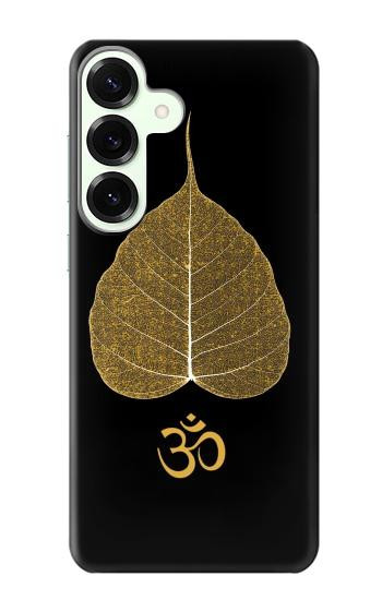 S2331 Feuille d'or bouddhiste Symbole de l'OM Etui Coque Housse pour Samsung Galaxy S25 Plus