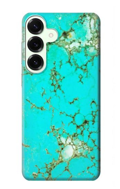 S2377 Turquoise Texture Motif imprimé Gemme Etui Coque Housse pour Samsung Galaxy S25 Plus