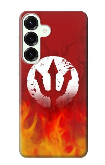 S2803 Feu Rouge Diable Lance Symbole Etui Coque Housse pour Samsung Galaxy S25 Plus