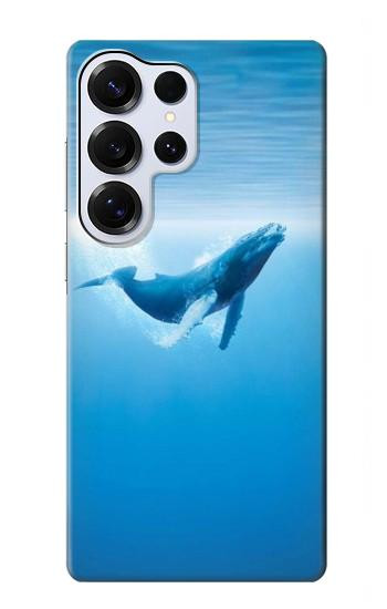 S0843 Baleine bleue Etui Coque Housse pour Samsung Galaxy S25 Ultra