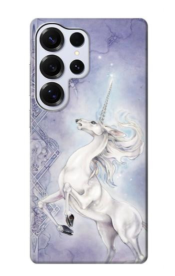 S1134 Cheval Blanc Licorne Etui Coque Housse pour Samsung Galaxy S25 Ultra