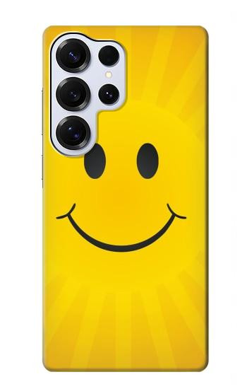 S1146 Sourire Soleil Jaune Etui Coque Housse pour Samsung Galaxy S25 Ultra