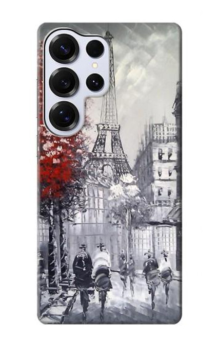 S1295 Peinture Eiffel de Paris Etui Coque Housse pour Samsung Galaxy S25 Ultra
