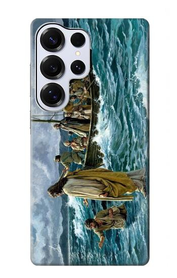 S1722 Jésus marcher sur la mer Etui Coque Housse pour Samsung Galaxy S25 Ultra