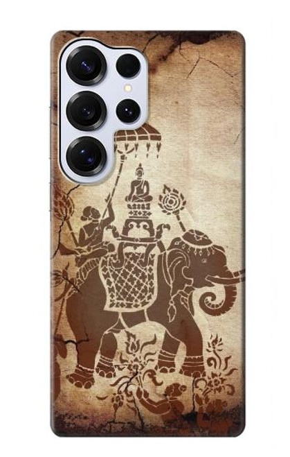 S2102 Art de la peinture thaïlandaise Bouddha sur Elephant Etui Coque Housse pour Samsung Galaxy S25 Ultra