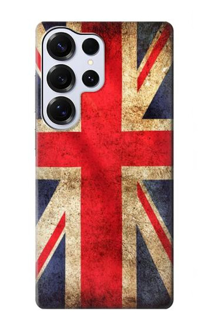 S2303 Drapeau britannique UK Millésime Etui Coque Housse pour Samsung Galaxy S25 Ultra