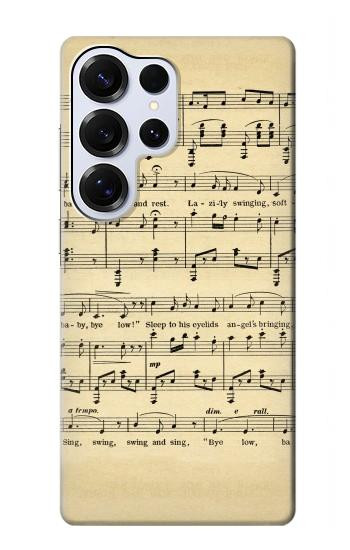 S2504 Millésimé Partitions Etui Coque Housse pour Samsung Galaxy S25 Ultra