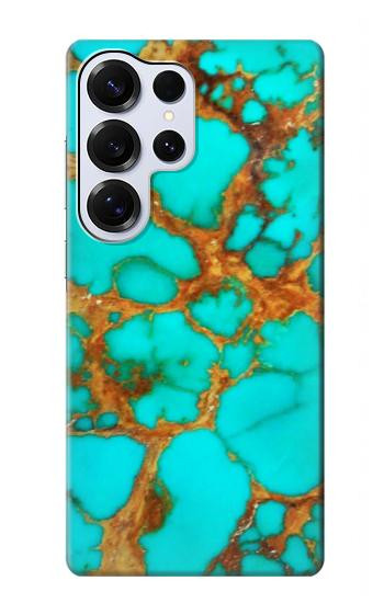 S2688 Aqua Copper Turquoise Graphic Gemme Etui Coque Housse pour Samsung Galaxy S25 Ultra