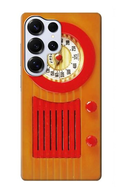 S2780 Radio bakélite orange millésimé Etui Coque Housse pour Samsung Galaxy S25 Ultra