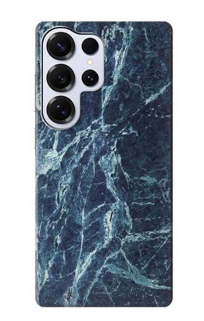 S2799 Lumière Bleu Marbre Pierre Imprimé Graphique Etui Coque Housse pour Samsung Galaxy S25 Ultra