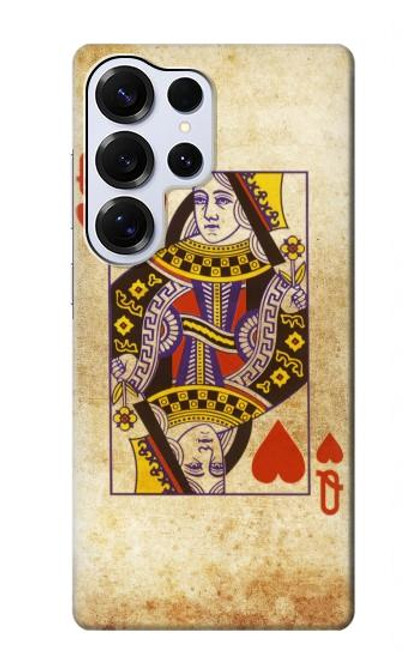 S2833 Poker Carte Coeurs Reine Etui Coque Housse pour Samsung Galaxy S25 Ultra