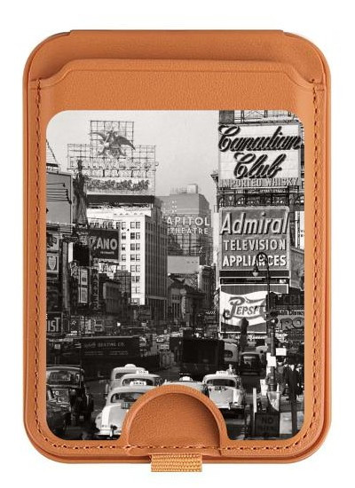 S0182 New York Vintage Magnetic Card Holder Wallet Stand with MagSafe for iPhone 16 15 14 13 Pro Max