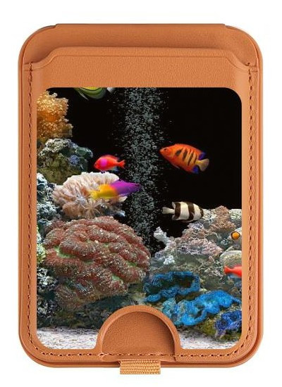 S0226 L'aquarium Magnetic Card Holder Wallet Stand with MagSafe for iPhone 16 15 14 13 Pro Max