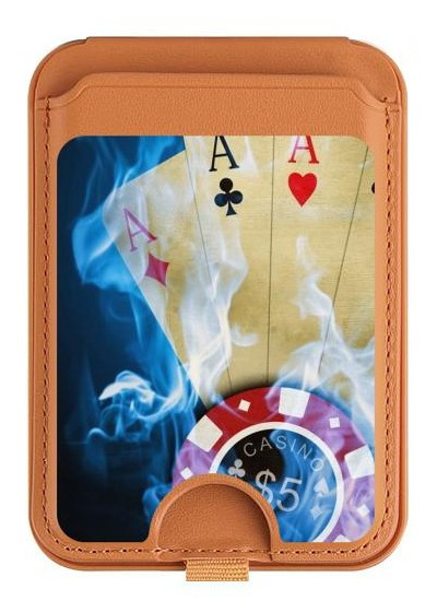 S0348 Casino Magnetic Card Holder Wallet Stand with MagSafe for iPhone 16 15 14 13 Pro Max