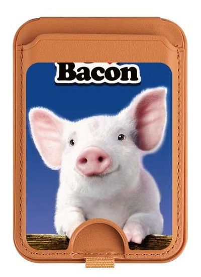 S0608 Je aime Bacon bébé mignon de porc Magnetic Card Holder Wallet Stand with MagSafe for iPhone 16 15 14 13 Pro Max