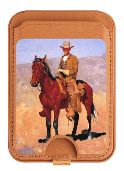 S0772 Cowboy occidental Magnetic Card Holder Wallet Stand with MagSafe for iPhone 16 15 14 13 Pro Max