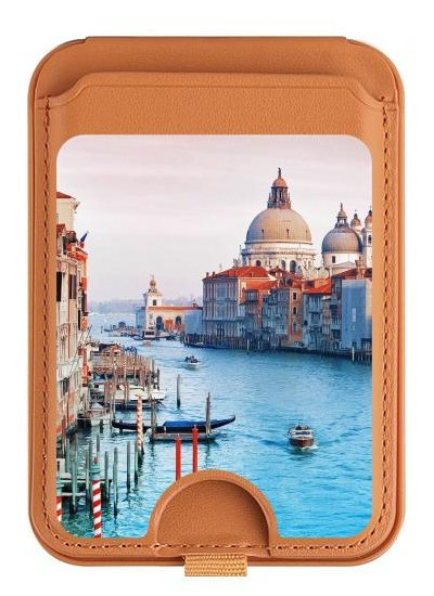 S0982 Beauté de Venise Italie Magnetic Card Holder Wallet Stand with MagSafe for iPhone 16 15 14 13 Pro Max