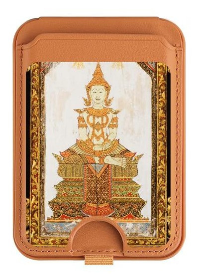 S1511 Art Thai émeraude Magnetic Card Holder Wallet Stand with MagSafe for iPhone 16 15 14 13 Pro Max