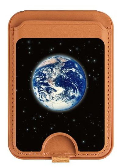 S2266 La planète Terre de l'Étoile nébuleuse espace Magnetic Card Holder Wallet Stand with MagSafe for iPhone 16 15 14 13 Pro Max