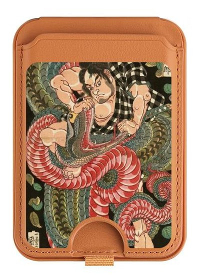 S2469 108 héros de Suikoden Saginoike Heikuro Magnetic Card Holder Wallet Stand with MagSafe for iPhone 16 15 14 13 Pro Max