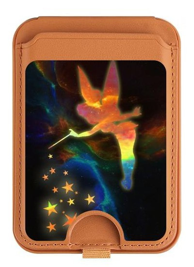 S2583 Tinkerbell Étincelle magique Magnetic Card Holder Wallet Stand with MagSafe for iPhone 16 15 14 13 Pro Max