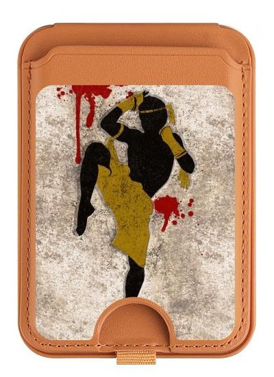 S2635 Muay Thai Kickboxing Lutte sang Magnetic Card Holder Wallet Stand with MagSafe for iPhone 16 15 14 13 Pro Max