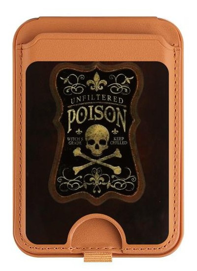 S2649 Poison sans filtre Bouteille en verre Millésime Magnetic Card Holder Wallet Stand with MagSafe for iPhone 16 15 14 13 Pro Max