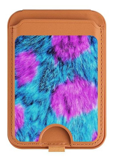 S2757 Monstre de fourrure Motif graphique Peau Magnetic Card Holder Wallet Stand with MagSafe for iPhone 16 15 14 13 Pro Max